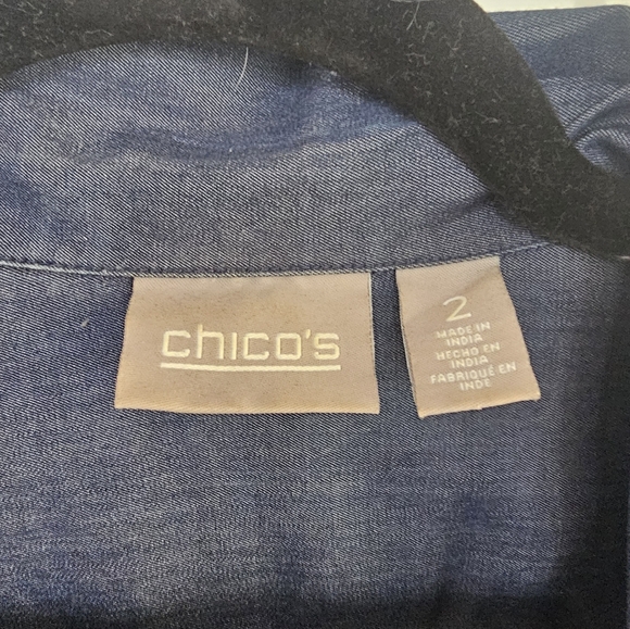 Chico's Dark Blue Jean Jacket - Picture 3 of 3